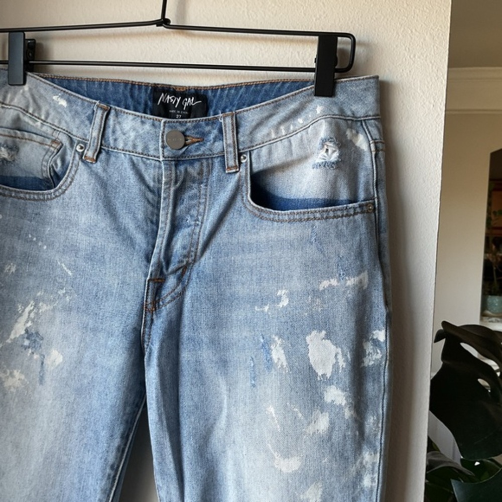 Nasty Gal Distressed Denim Boyfriend Jeans